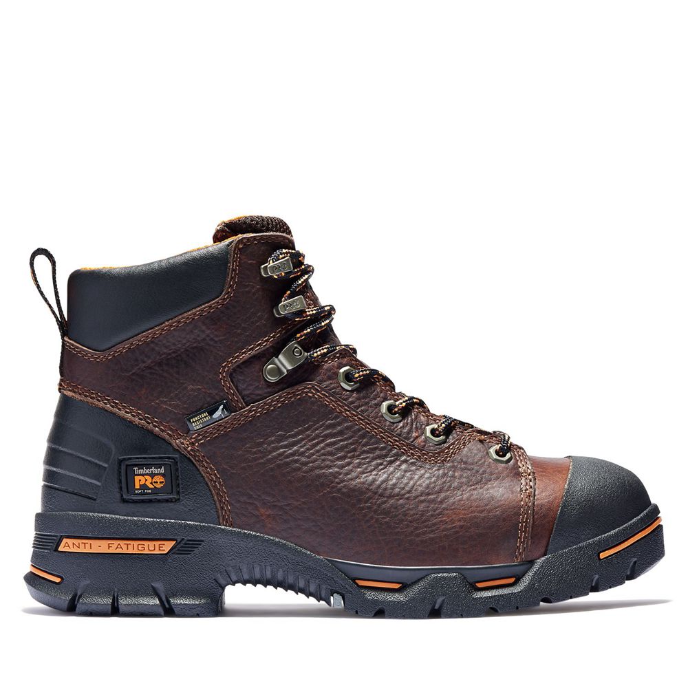 Timberland Μποτακια Εργασίας Ανδρικα Καφε - Pro® Endurance 6" Soft Toe - Greece 3274508-EA